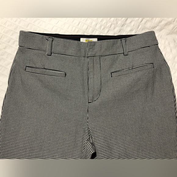 Anthropologie Maeve Slim Kick Houndstooth Print Cropped Pants - Picture 4 of 9
